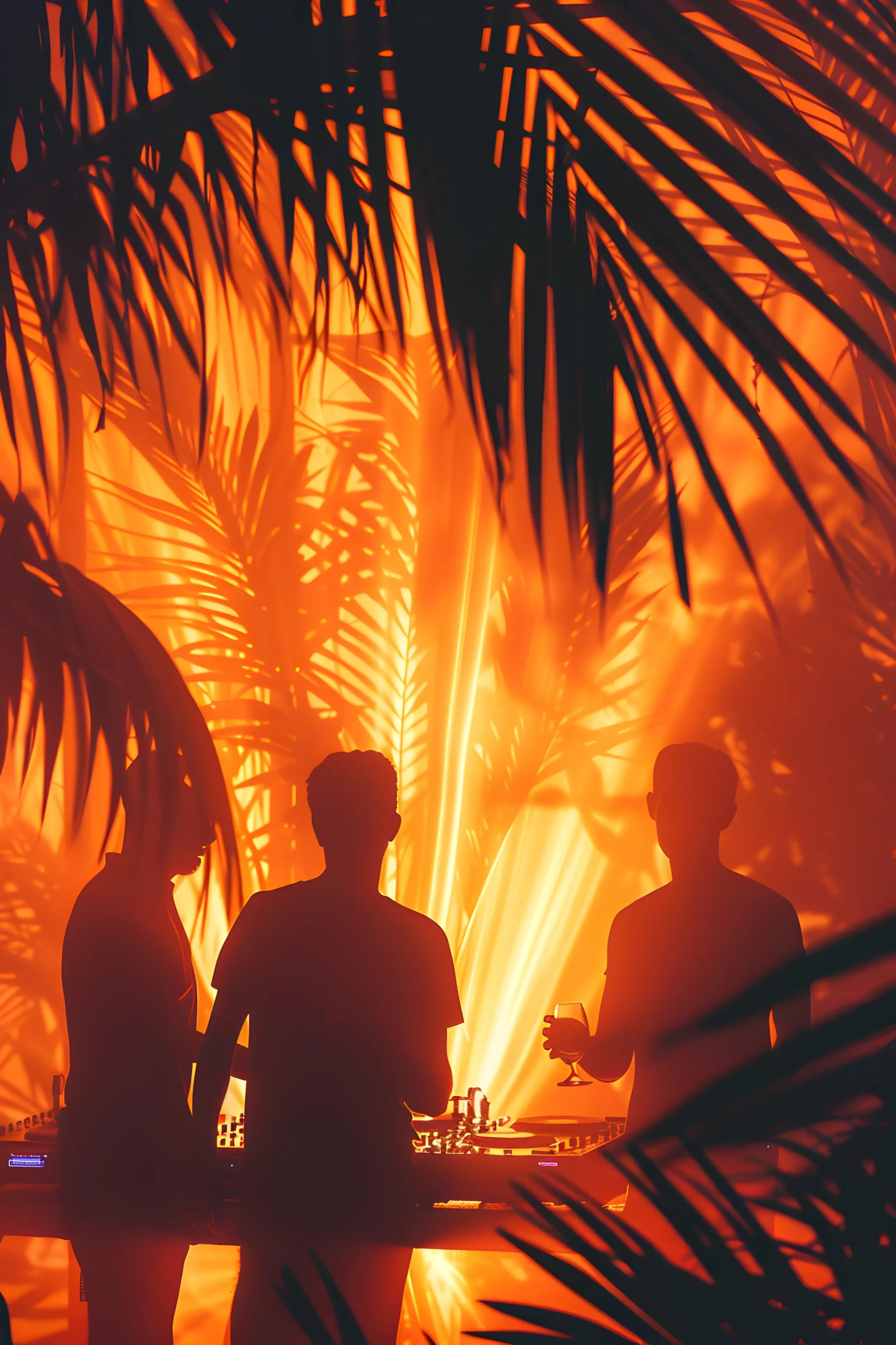 Unawatuna Beach palm trees